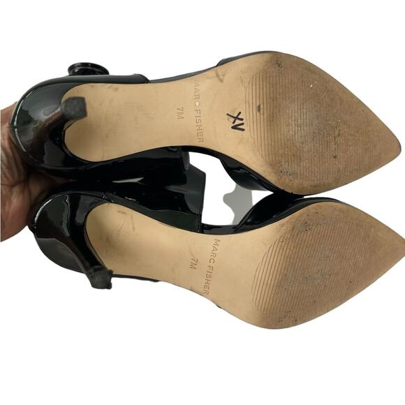 Marc Fisher Black Patent Dianora Pointed Toe Pumps Size 7 - Picture 5 of 13